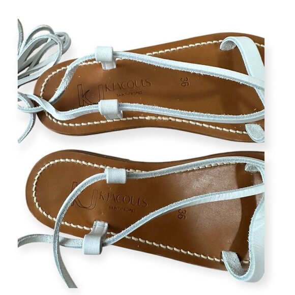 K JACQUES St Tropez Venise Flip-Flops in Gold Leather, Size 36 EU - Picture 6 of 12